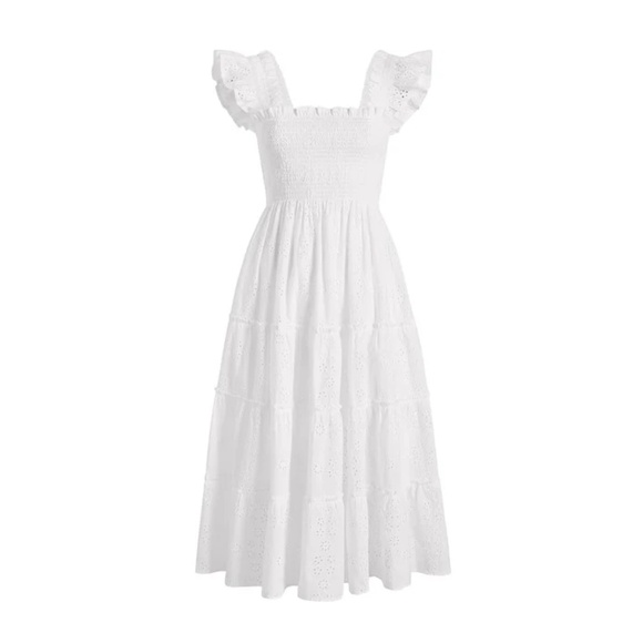 Hill House Dresses & Skirts - GUC! 🤍 Hill House Home The Eyelet Ellie Nap Dress, White Eyelet, Size M